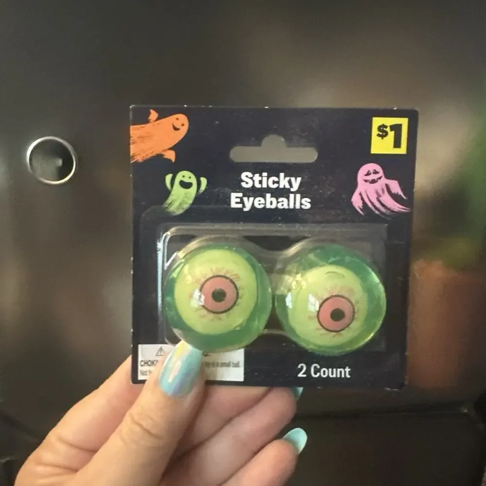 Sticky Squishy Halloween Eyeballs - Includes Orange Purple and Green
